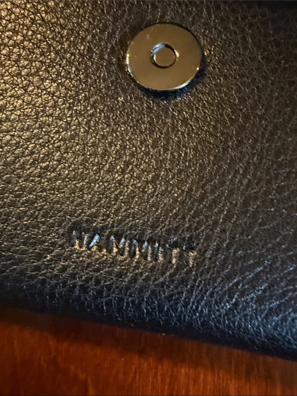 Hammitt Black Leather Card Holder with Key Clip